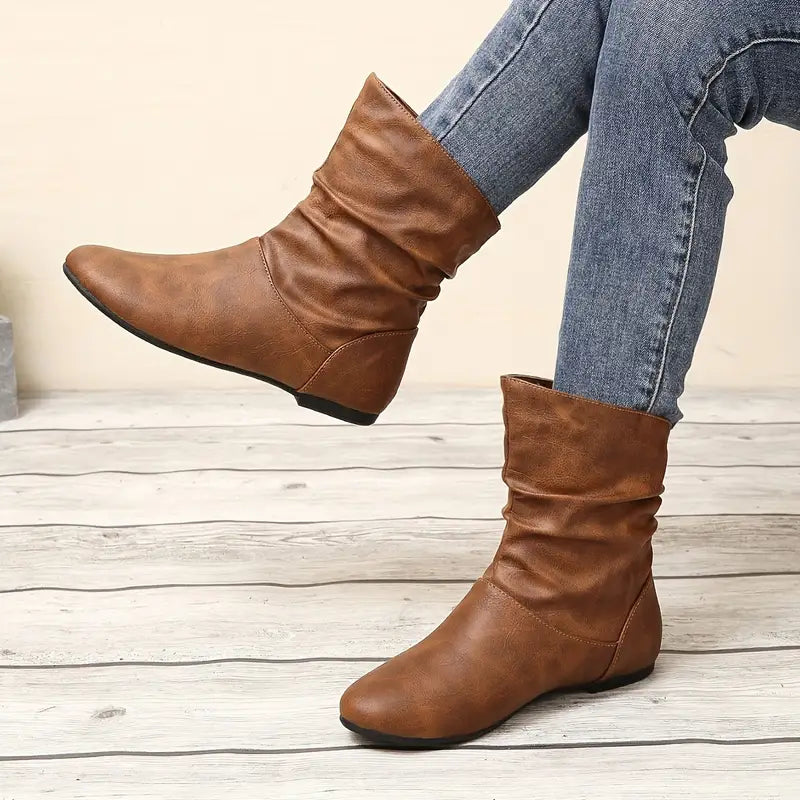 WINDSORâ„¢ COMFY SLIP-ON LEATHER WATERPROOF ANKLE BOOTS