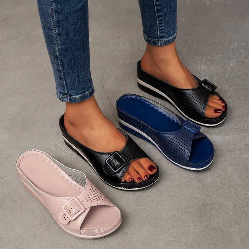 PASSAGE WEST™ WOMEN'S LEATHER SOFT FOOTBED ARCH-SUPPORT SANDALS