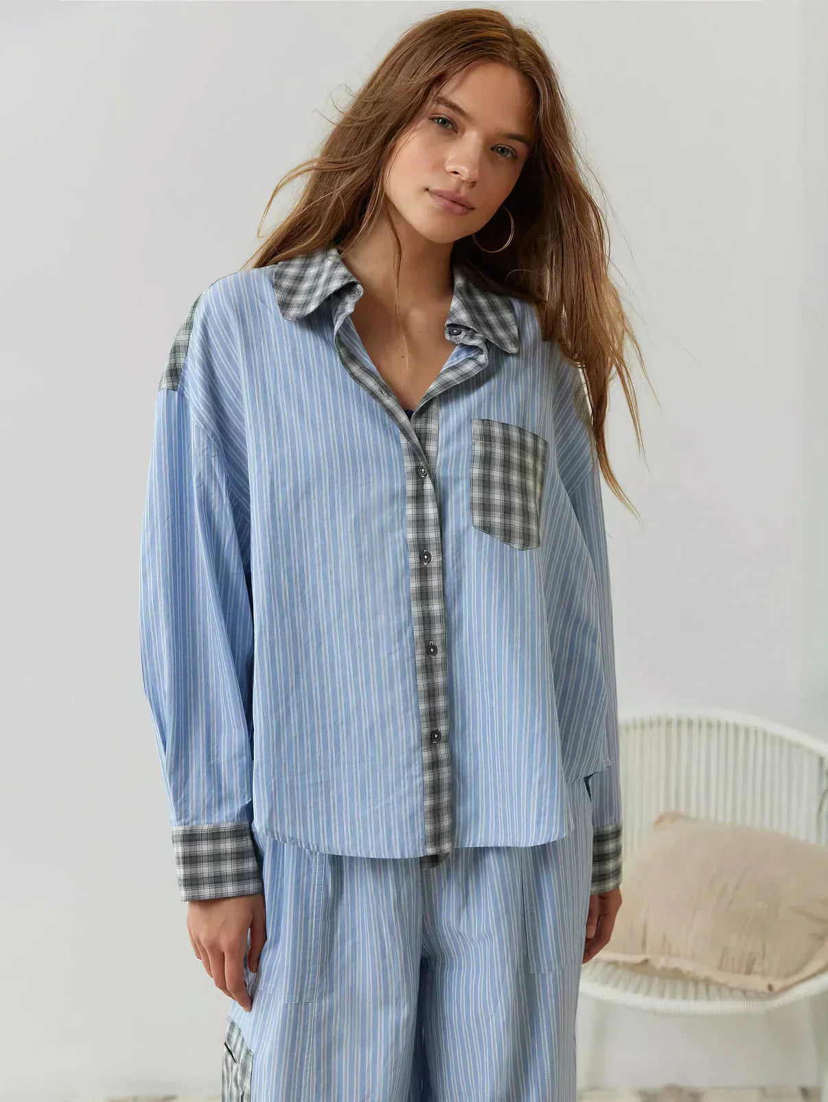 CARTER™ WOMEN'S 2-PIECE PYJAMA SET: LONG SLEEVE BUTTON SHIRT AND TROUSERS