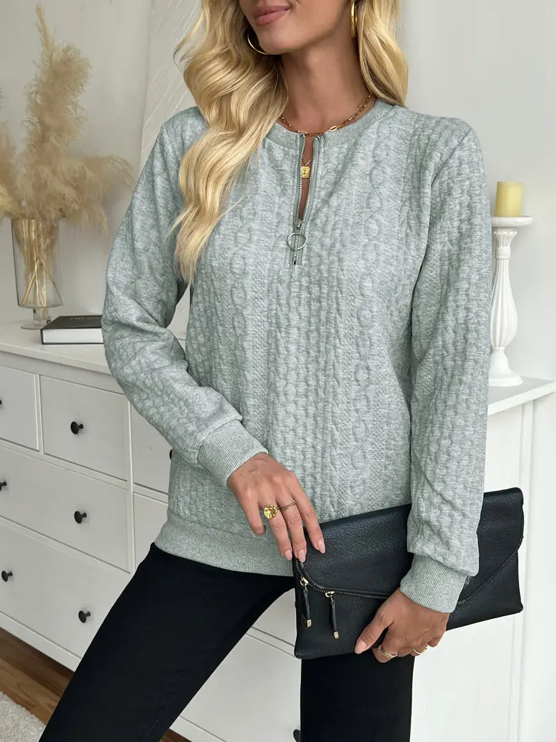 CASHEL™ CHIC HALF-ZIP PULLOVER SWEATSHIRT