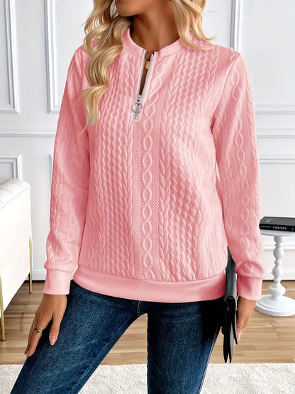 CASHEL™ CHIC HALF-ZIP PULLOVER SWEATSHIRT