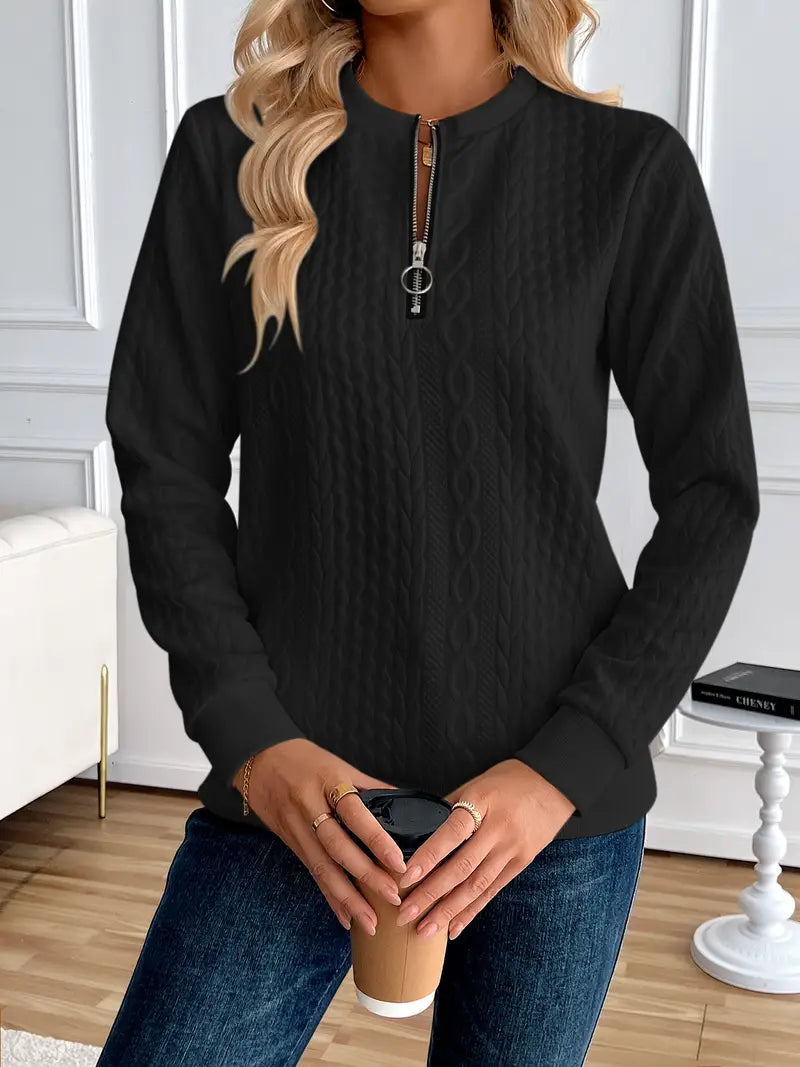 CASHEL™ CHIC HALF-ZIP PULLOVER SWEATSHIRT