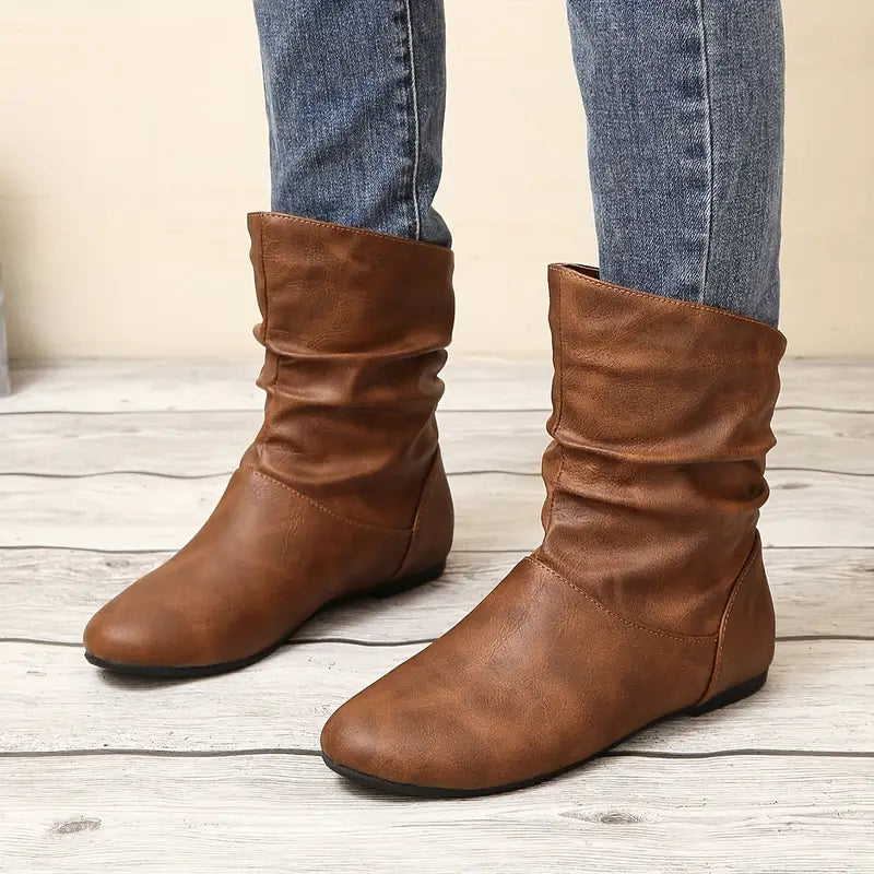 WINDSOR™ COMFY SLIP-ON LEATHER WATERPROOF ANKLE BOOTS