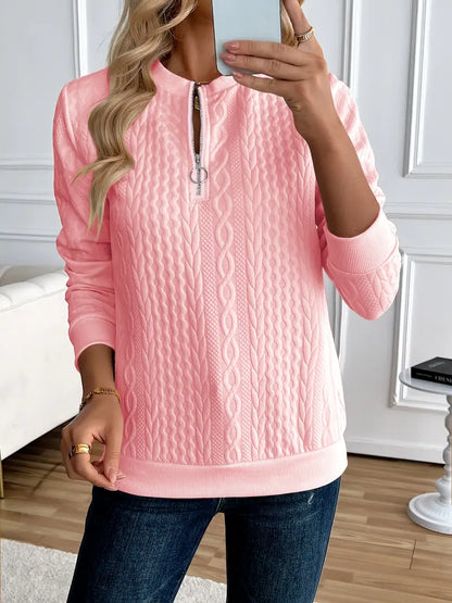 CASHEL™ CHIC HALF-ZIP PULLOVER SWEATSHIRT