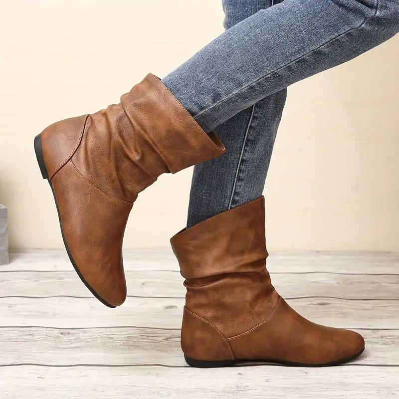WINDSOR™ COMFY SLIP-ON LEATHER WATERPROOF ANKLE BOOTS