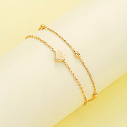 AMORA GLINT™ — 3PCS SIMPLE HEART-SHAPED NECKLACE & BRACELET SET