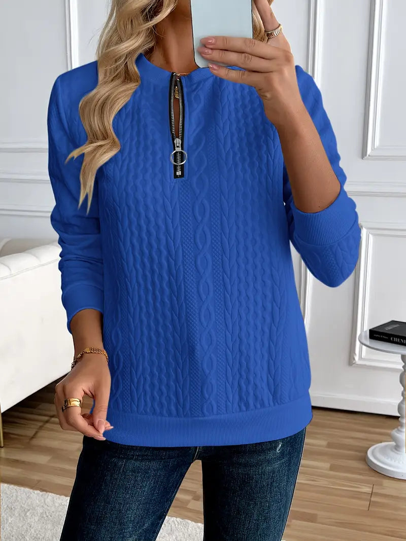 CASHEL™ CHIC HALF-ZIP PULLOVER SWEATSHIRT