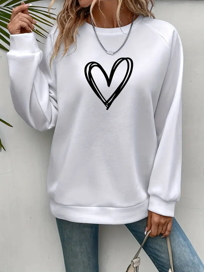 CLONAKILTY™ FLEECE-LINED HEART PRINT SWEATSHIRT
