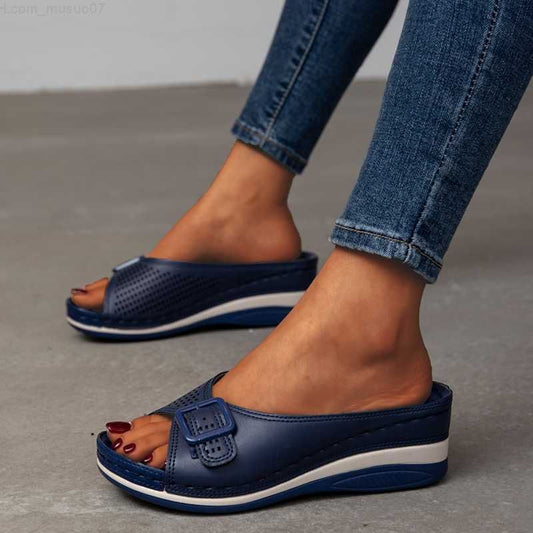 PASSAGE WEST™ WOMEN'S LEATHER SOFT FOOTBED ARCH-SUPPORT SANDALS