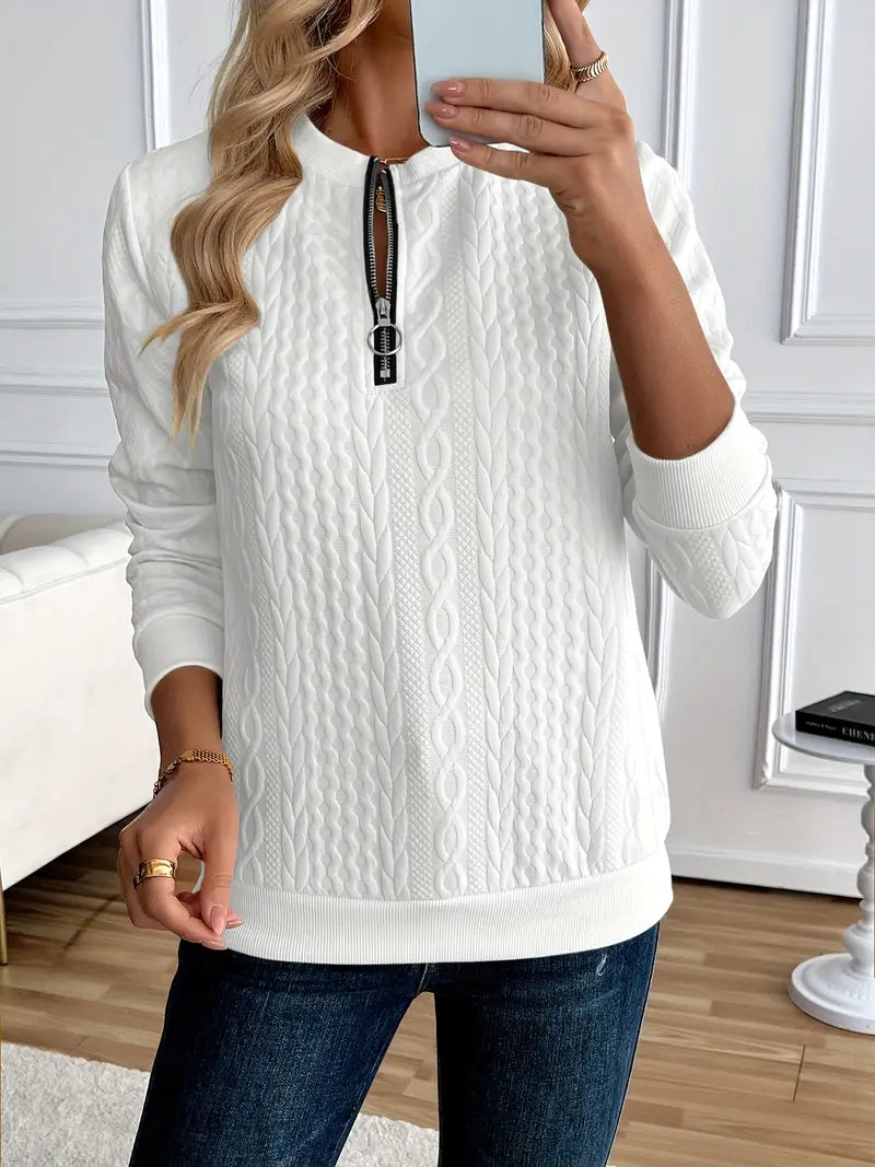 CASHEL™ CHIC HALF-ZIP PULLOVER SWEATSHIRT