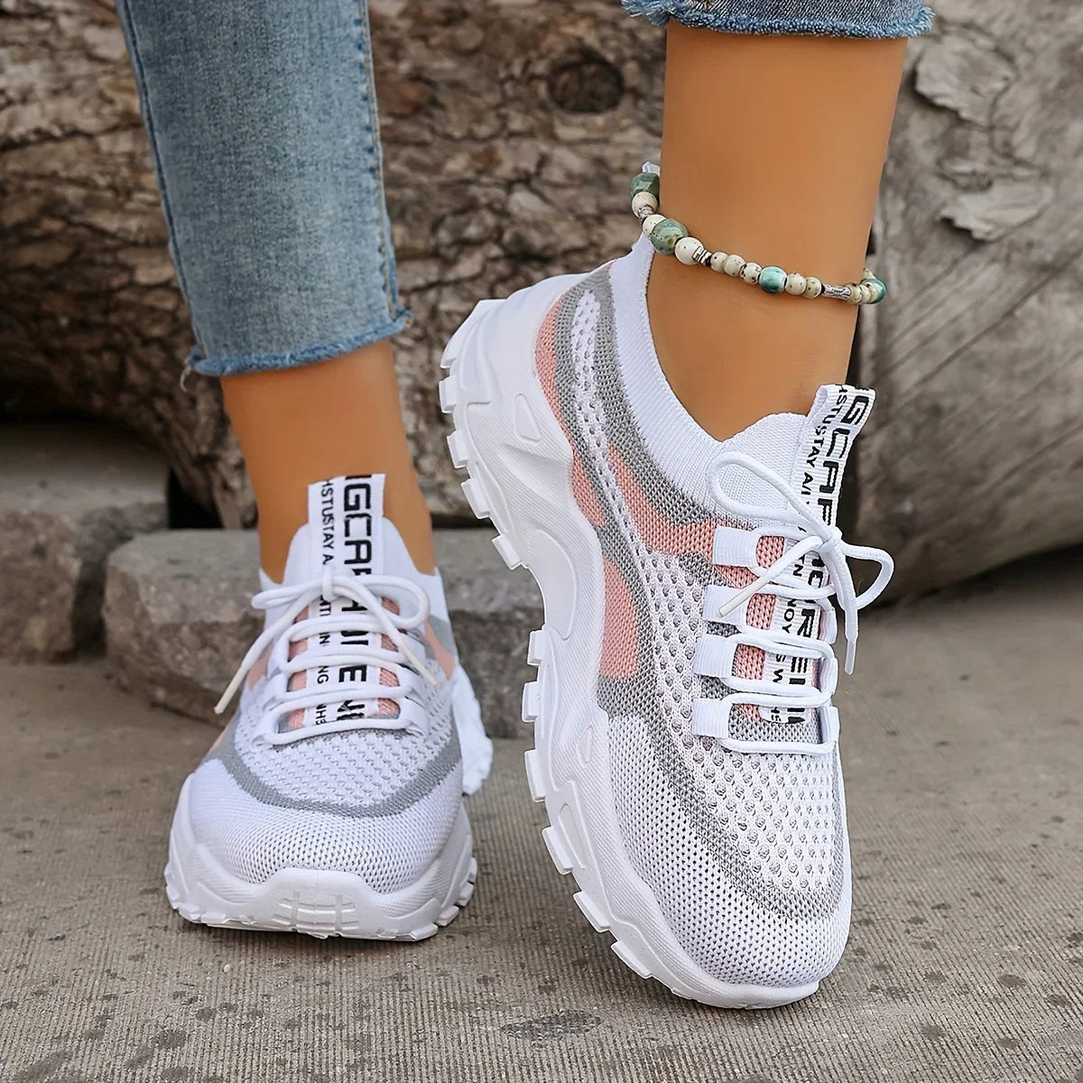 DUNDALK™ ORTHOPEDIC BREATHABLE LACE UP MESH SNEAKERS