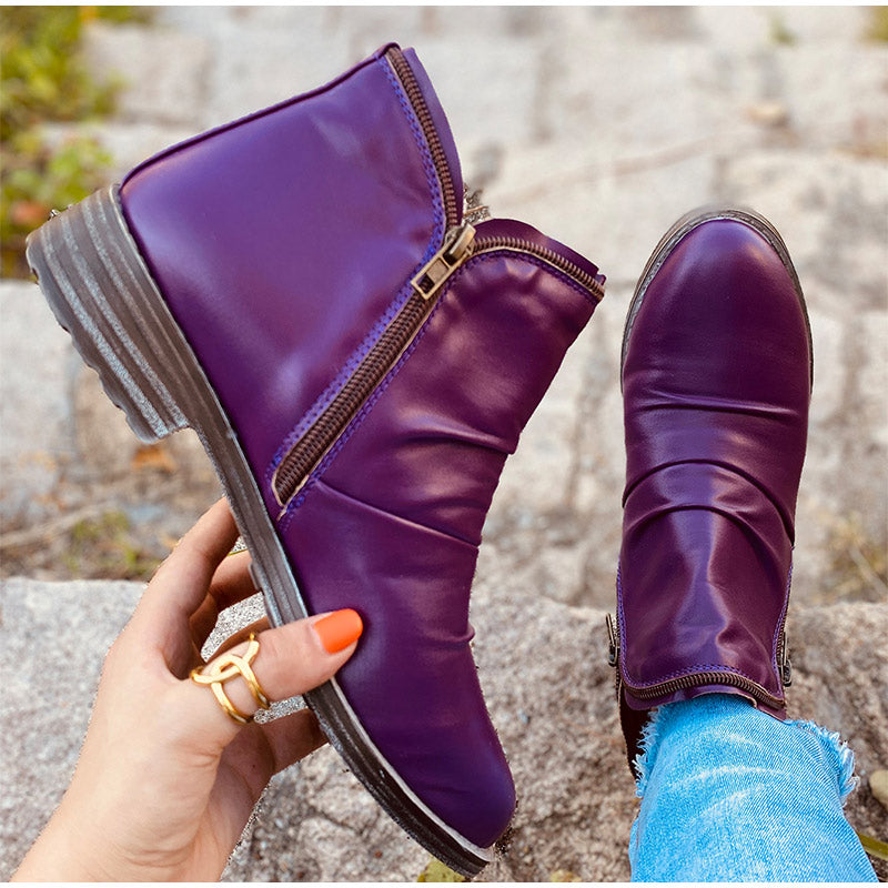 WOMEN ZIPPER WATERPROOF ANKLE ARCH SUPPORT BOOTS 2025