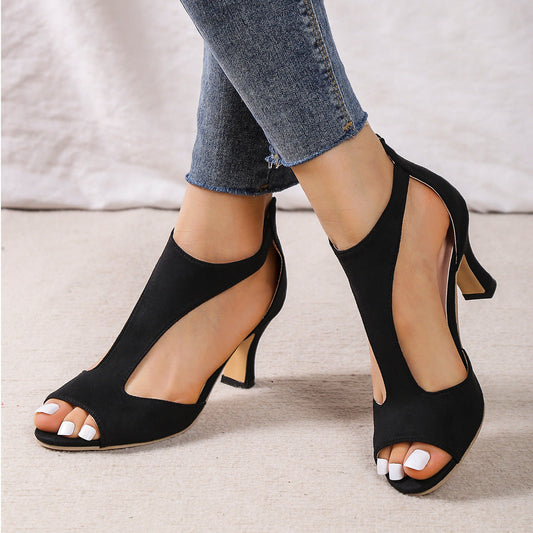 WOMEN ORTHOPEDIC MID-HEEL ROUND TOE SANDALS