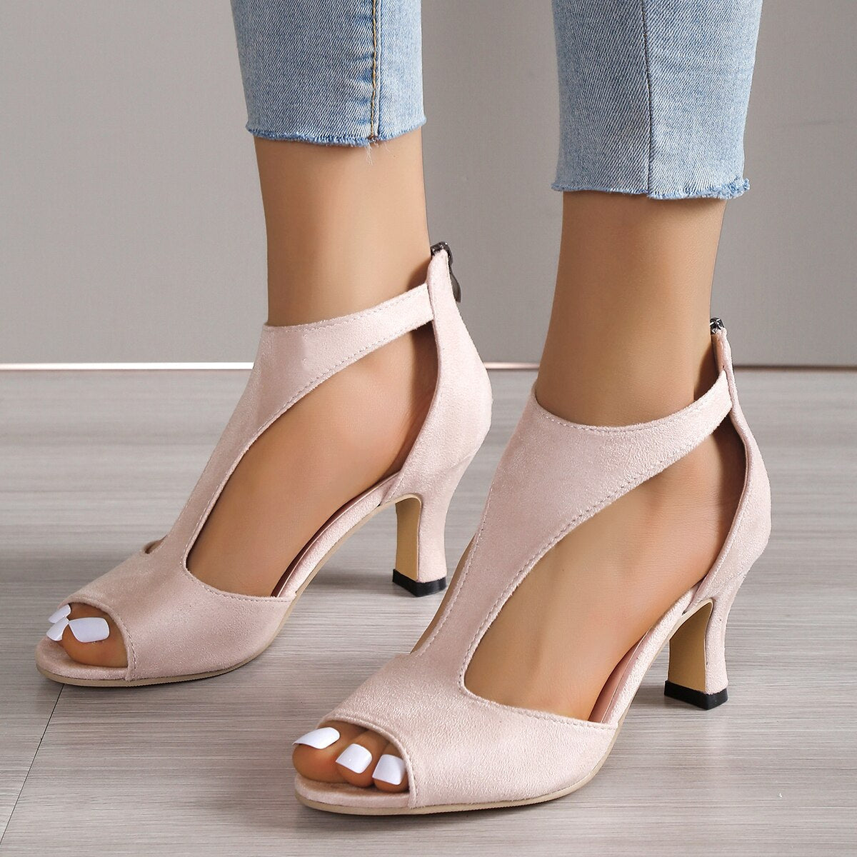 WOMEN ORTHOPEDIC MID-HEEL ROUND TOE SANDALS