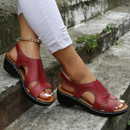 BANDON™ ORTHOPEDIC LEATHER WEDGE SANDALS