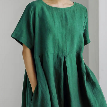 CAVAN™ PLUS SIZE SIMPLE SOLID COLOR LOOSE DRESS