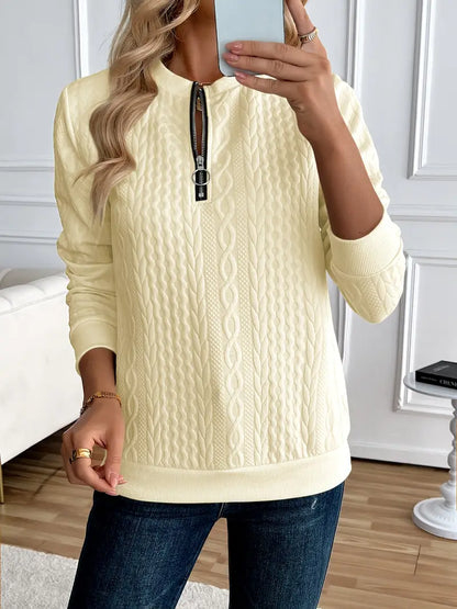 CASHEL™ CHIC HALF-ZIP PULLOVER SWEATSHIRT