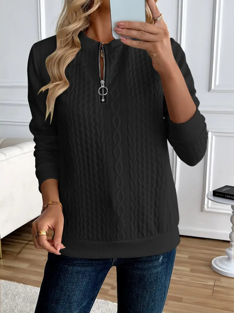 CASHEL™ CHIC HALF-ZIP PULLOVER SWEATSHIRT