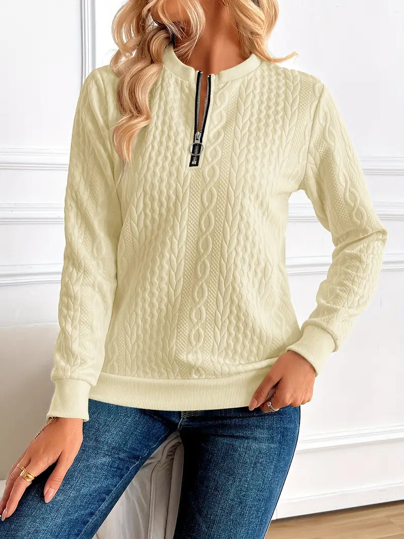 CASHEL™ CHIC HALF-ZIP PULLOVER SWEATSHIRT