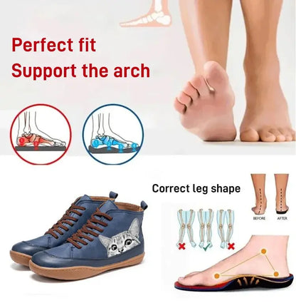 LARA™ WOMEN'S CAT PRINTED ANKLE BOOTS