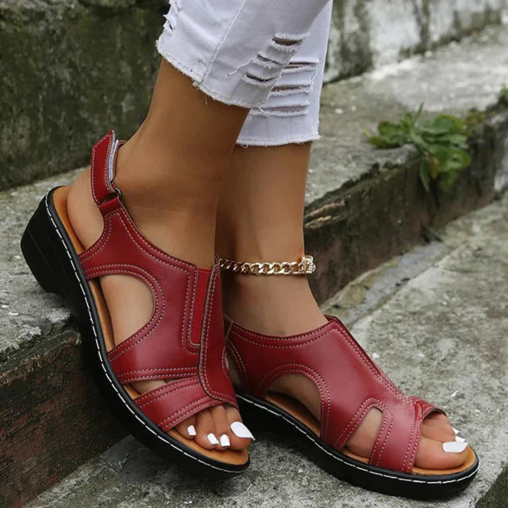 BANDON™ ORTHOPEDIC LEATHER WEDGE SANDALS